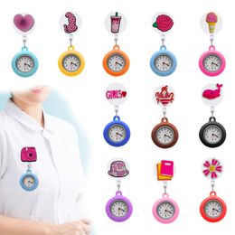 Otros accesorios de moda Tema rosa 2 25 Relojes de bolsillo de clips en cuarzo con insignia de enfermería de segunda mano Broche Drop de ot6bd