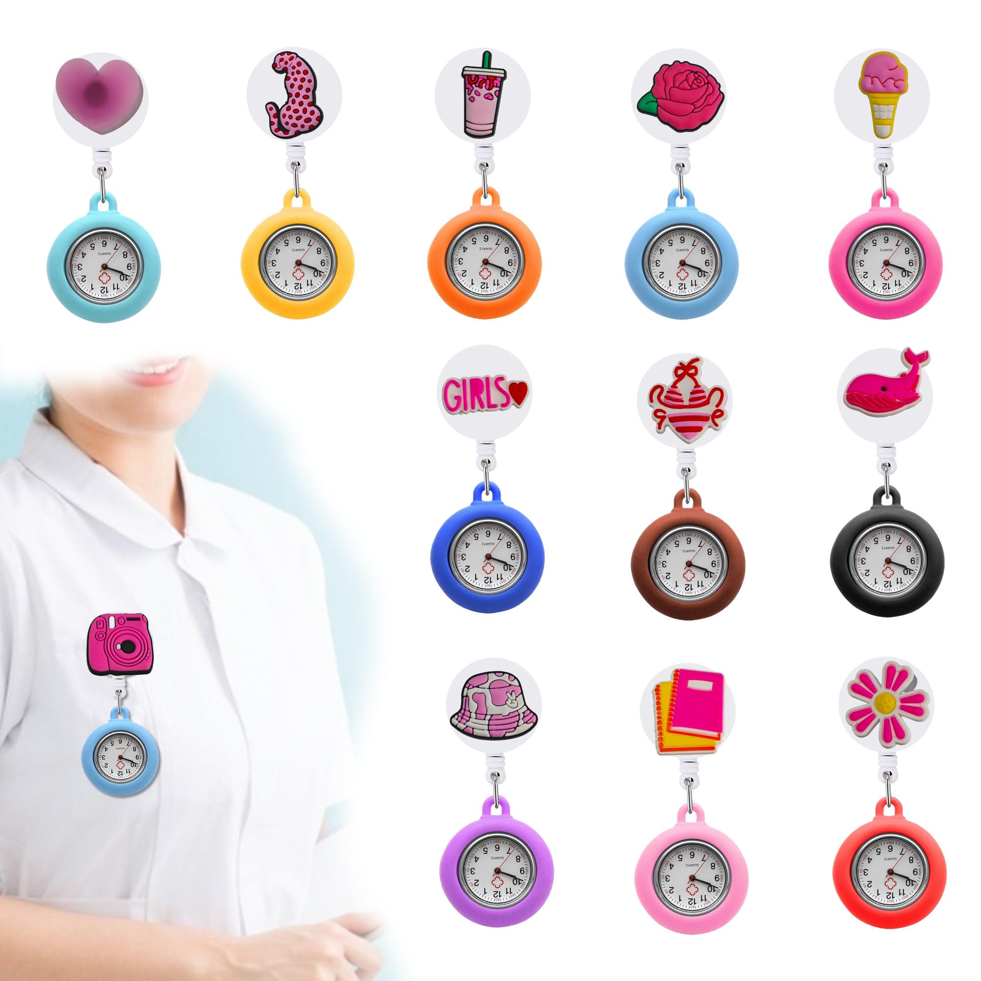 Other Fashion Accessories Pink Theme 2 25 Clip Pocket Watches On Quartz Watch With Second Hand Nurse Badge Easy To Read Brooch Drop De Ot6Bd