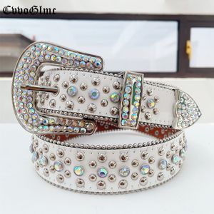 Andere mode -accessoires Punk Dark Belt Black Strap Diamonds Bing Bing Western Cowboy Crystal Studded Cinturones Para Mujer voor Y2K Men Women 230523