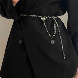 Autres accessoires de mode Punk Fashion Chain Belt for Women Luxury Brand Metal Waist Chain Designer Female Robe Jobs Decoration ACCESSORIE J240518 J240518