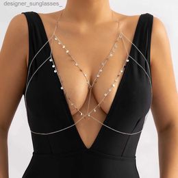 Overige mode-accessoires PuRui Sexy goudkleurige ronde pailletten Bo-ketting Eenvoudige borstketting Damesstrandbikini Persoonlijkheidsaccessoires FestivalkledingL231215