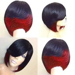 Andere mode -accessoires Korte Bob Synthetische pruik Silky rechte Perruques de Cheveux Mix Colors Humains Simulation HumanHair Pruiken WIG128