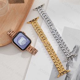 Otros accesorios de moda Correa de mujer delgada para Apple Watch Band 8 7 41 45 mm Ultra 49 mm Pulsera de acero inoxidable para iWatch 8 7 6 3 4 5 SE 38 44 mm 42 40 mm J230413