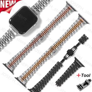 Otros accesorios de moda Correa de acero inoxidable para Apple Watch Ultra 49 mm Banda 44 40 mm Cinturón delgado para Iwatch Series 8 7 6 SE 5 4 3 42 38 Pulsera 41 45 mm J230413