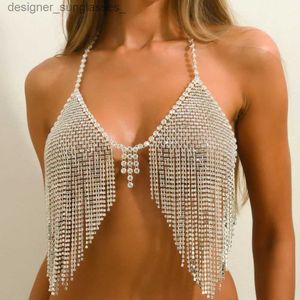 Overige mode-accessoires Stonefans Rave Crystal Kwastje Bikini Bh Chain Lingerie Outfit Dames 2023 Festival Top Strass Sexy Bo Chain Jurk sieradenL231215