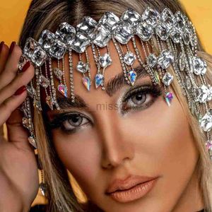 Otros accesorios de moda Stonefans Square Fringe Hair Chain Accessories Jewelry Headpiece Alta calidad 1920s Flapper Cap Hair Band Wedding Tiara Moro J230525