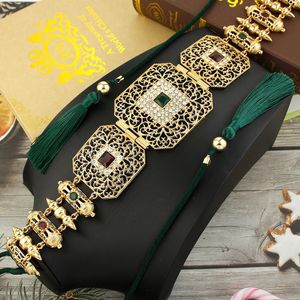 Autres accessoires de mode Sunspicems Chic main corde ceinture pour femmes Maroc bijoux Caftan ceinture gland taille chaîne couleur or arabe mariée bijoux de mariage 231013