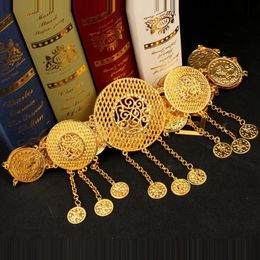 Otros accesorios de moda Cinturón de cadena de moneda turca Joyería de boda kurda chapada en oro para mujeres étnicas nupciales Cinturones de vestir Cadena larga Joyería del cuerpo 231128