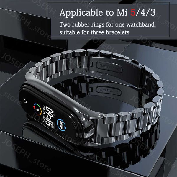 Autres accessoires de mode UTHAI S19 Bracelet de montre pour mi band 7 Bracelet en métal mi band 6 5 4 3 Trois bracelets universels en acier inoxydable 304 J230413