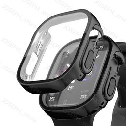 Andere mode -accessoires Waterdichte hoes voor Apple Watch Ultra Case 49mm 45 mm 41 mm 44 mm 40 mm scherm rechte randbeschermer Iwatch Serie 8 7 5 SE 6 4 J230413