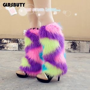 Autres accessoires de mode Femmes Fourrure Jambières Furry Jambières GLRSBUTY Filles Boot Cuff Peluche Couverture De Jambe Pour Party Music Festival Night Club 231012