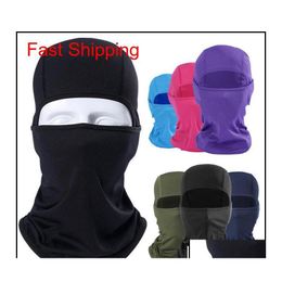Autres accessoires de mode Wraps Outdoor Moto Fl Masque facial Clava Ski Neck Protection Black Fashion Kenwv Drop Delivery Accessori Oth1B