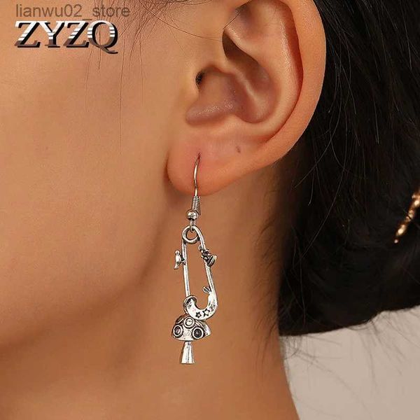 Autres accessoires de mode ZYZQ Vintage gothique Bat Wing boucles d'oreilles simple trombone champignon boucles d'oreilles Super fée personnalité boucles d'oreilles Halloween cadeau Q231011