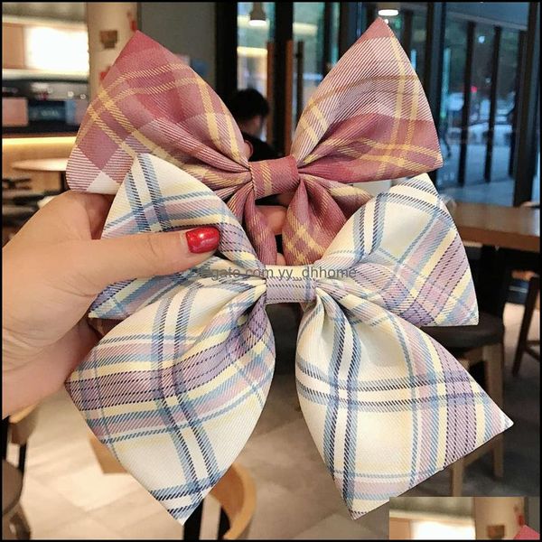 Autres accessoires de mode filles Plaid Bow épingle à cheveux coréen Ins Net rouge Super fée uniforme polyvalent JK arrière de la tête pince coiffure usine