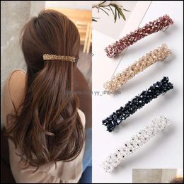 Autres accessoires de mode bijoux coréens flash diamant coiffure épingle à cheveux quatre rangées de cristal fishline tricot bord clip exquis un mot s