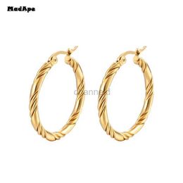 Andere mode overdreven gouden kleur metalen oorbellen voor vrouwen geometrische gedraaide vintage hoepel oorrigns sieraden geschenken 240419