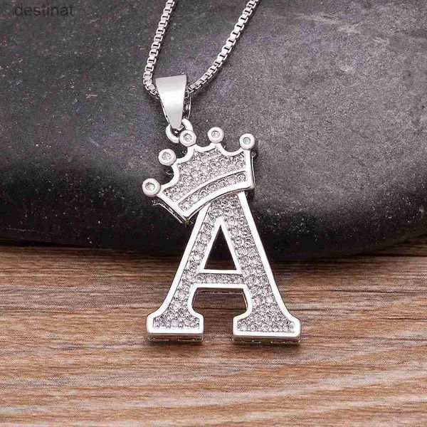 Autres Mode Luxe A-Z Couronne Alphabet Pendentif Chaîne Collier Style Punk Chanceux Nom Initial Bijoux Meilleure Fête De Mariage Anniversaire CadeauL242313