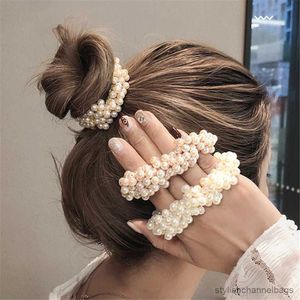 Andere mode Pearl Hair Rope Multicolor Beads Ponytail Holder Elastic Hairband Hair For Women Headwar
