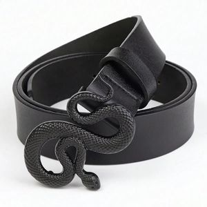Other Fashion Snake Belt Buckle with PU Leather for Women Dress Designer Western Vintage Style Black Belts Girls 231117