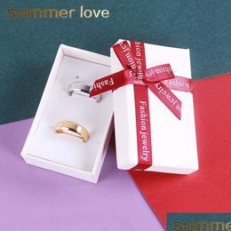 Caja de regalo de papel de fantasía blanca de otra moda para collar, anillo, pulsera, cartón con lazo rojo grande, entrega de gota 2021 J Bdejewelry Dhuls