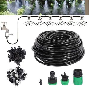 Autres robinets Douches Accs 1 Kit Système d'irrigation par brouillard 20M Tuyau en PVC Portable Brumisation Refroidissement Buse d'eau automatique Tête de pulvérisation Connecteur en T 220929