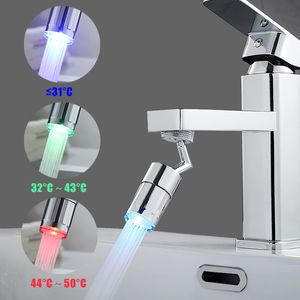 Autres robinets Douches Accs 720 ° Cuisine LED Capteur Aérateur de lumière Réglable Filtre anti-éclaboussures Robinet Salle de bains Douche Buse Tête Économie d'eau 230411