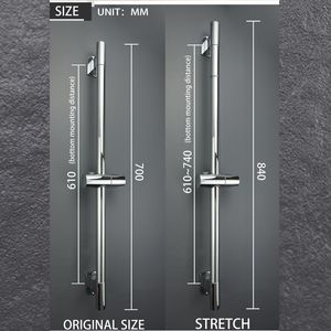 Autres robinets Douches Accs Barre de douche réglable Tige de levage Colonne de montage mural extensible 3 Tête de pulvérisation Chrome Salle de bain Riser Slide 230620