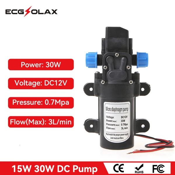 Otros grifos Duchas Accs ECGSOLAX DC Bomba 12V 15W 30W 0142 Motor Agua Alta presión Diafragma Autocebante 3Lmin Interruptor de flujo automático 231219