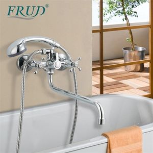 Autres robinets Douches Accs FRUD Ensemble baignoire-douche Mélangeur de salle à nez long Classic Chrome 221109