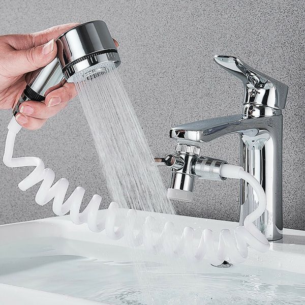 Otros grifos Duchas Accs Hogar Baño Fregadero Grifo Rociador Grifo de agua Boquilla de extensión Juego de ducha ajustable Lechón Montado en la pared Conveniente para instalar 230221