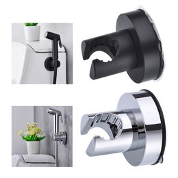 Andere kranen Douches Accs Vacuüm Suction Cup Bidet Sprayer Bracket Geen punch douchekophouder Verwijderbare wandbevestiging ABS Badkameraccessoires Zwart 220927