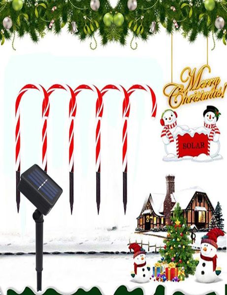 Autre fête des fêtes de la canne solaire Light One Drag Four Five Candy Lights Christmas Decoration LED Holiday Lights3377389