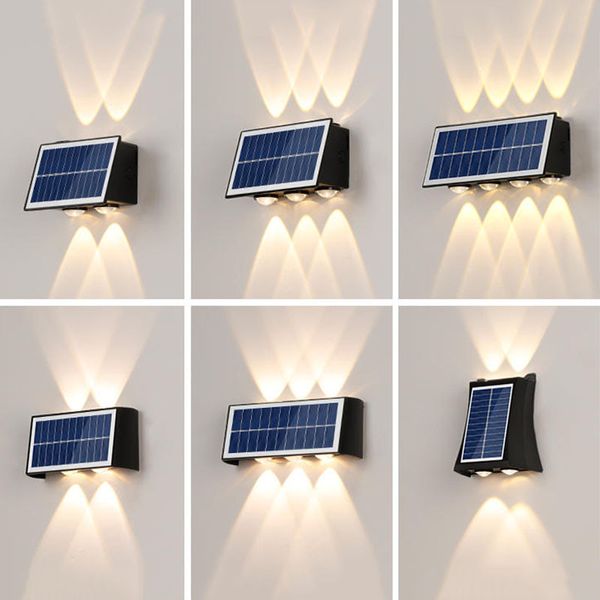 Otra fiesta festiva Lámparas solares de pared Lámparas de lavado de pared para exteriores Villas impermeables para patios Paredes exteriores Paredes de balcones Focos superiores e inferiores y puertas principales