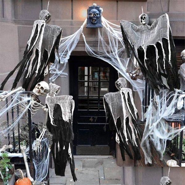 Otros suministros festivos para fiestas 100 cm Halloween colgante Skl Ghost Haunted House Decoración Horror Props Colgantes Hogar Interior Bar al aire libre Dhtbl