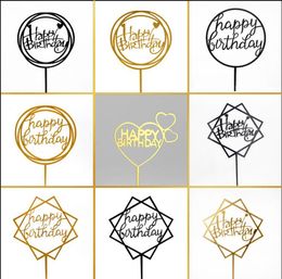 Autres fournitures de fête de fête 10pcslot multi style acrylique main écriture joyeux anniversaire gâteau topper dessert décoration pour belle 3588930