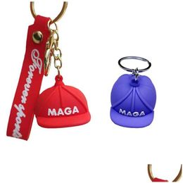 Autres fournitures de fête de fête 12 styles Aron Cartoon Trump Cap Keychain ACCESSOIRES DE VOITURES CUPERS COEDCHEAUX COEDCHAINES DROP DEVRAIS