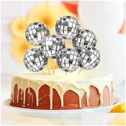 Andere Feestelijke Feestartikelen 12 Stuks Disco Ball Cake Toppers 80S 90S Retro Decor Nachtkoorts Dans Verjaardag Drop Delivery Huis Tuin Dhnup