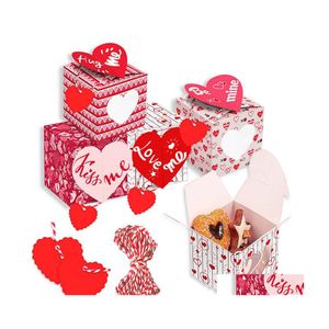 Autres fournitures de fête festive 12pcs / set saint valentin câlin embrasse-moi rose boîte-cadeau de biscuits dessin animé couple cadeaux drop del dhslb