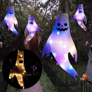 Autres fournitures de fête de fête 13042cm de grande taille LED Halloween Ghost Outdoor Light Festival Dress Up Horror Horror suspendu décor brillant 220826