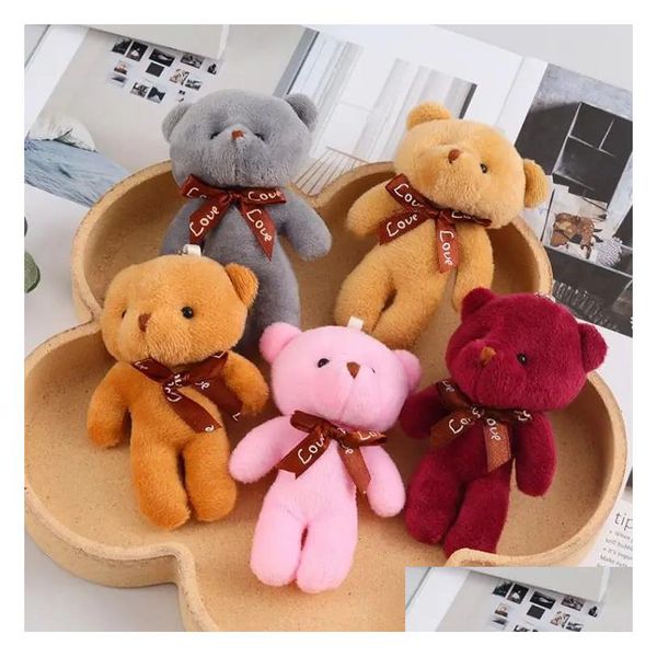 Otros suministros festivos para fiestas 13 cm Mini P Teddy Bear Doll Llavero Juguetes Colgante PP Algodón Suave Osos rellenos Kawaii Niños Juguete Regalo para Dhom1