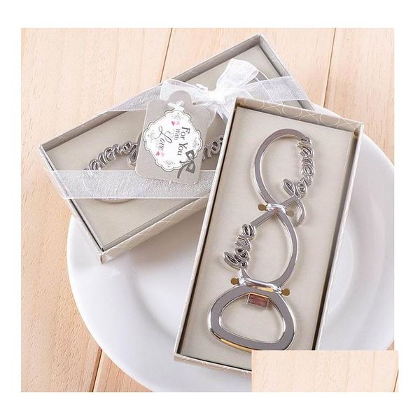 Autres fournitures de fête festive 150pcs amant amour chrome ouvre-bouteille de bière pour les invités de mariage faveurs cadeau drop livraison maison jardin Dhiph