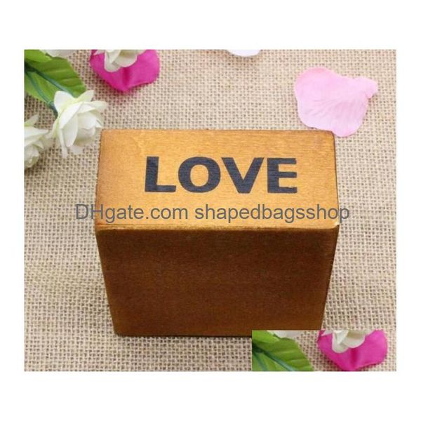 Otros suministros festivos para fiestas 160 unids Rústico Carta de amor de madera natural Succent Plant Flower Bed Pot Box Home Garden Planter 298658 Drop DHCJW