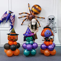 Autres fournitures de fête festive 17pcs / set Araignée Citrouille Fantôme Sorcière Halloween Ballons Noir Orange Latex Globos Décoration Décorations Pour La Maison 220922