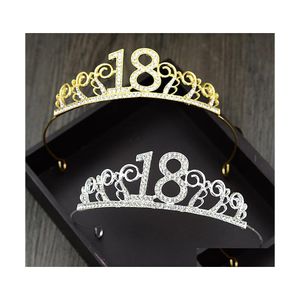 Autres fournitures de fête festive 18ème anniversaire Princesse Couronne Bandeau Crystal Mariage Hairband Hair Headwear Décor Drop Livraison Accueil Dhg1O