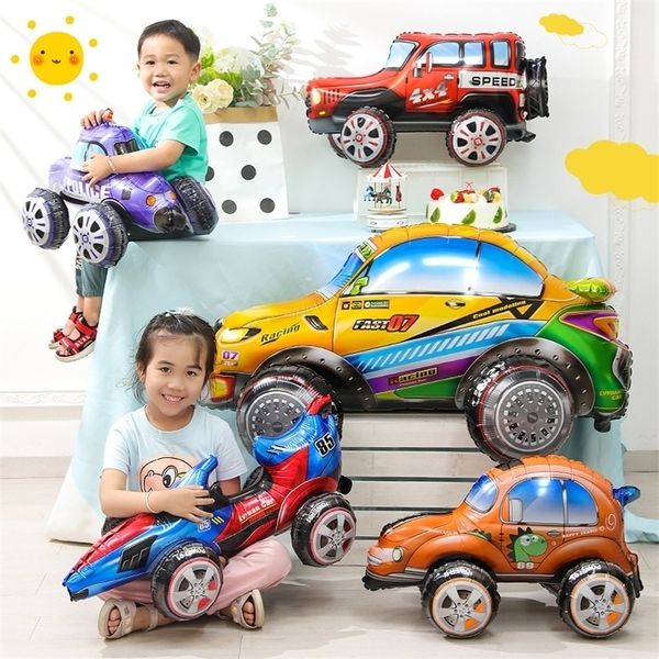 Autres fournitures de fête festive 1pcs grand 3D pelle camion-citerne missile voiture feuille ballon bébé garçons course thème anniversaire douche 221010