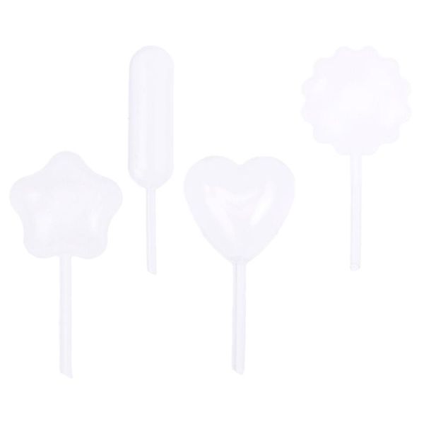 Otros suministros festivos para fiestas 200pcs 4ml Pipetas de transferencia para apretar para hornear Cuentagotas desechables Mini pipeta para pastelitos de chocolate (Estrella + Hea