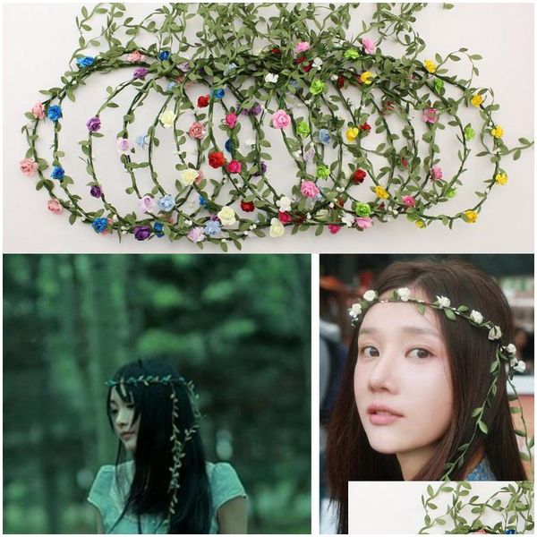 Autres fournitures de fête de fête 200pcs style bohème couronne de fleurs couronne de mariage guirlande front cheveux bandeau plage livraison directe DHSI1