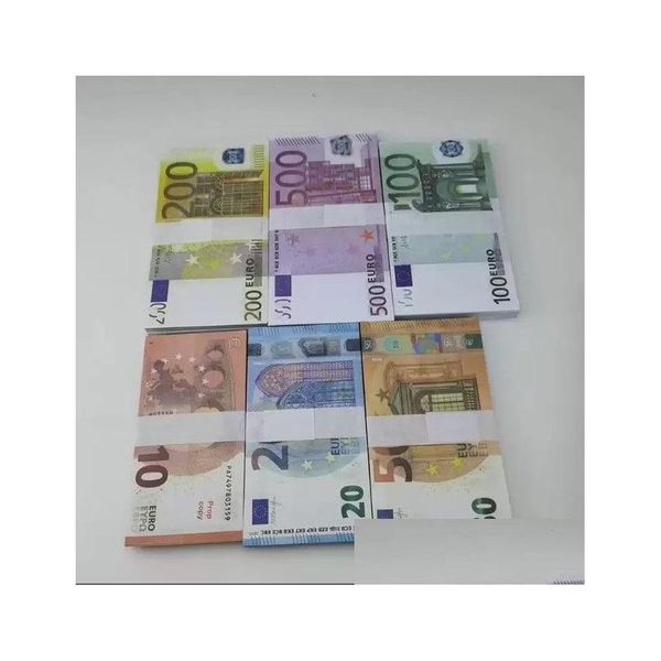 Autres fournitures de fête festive 2022 Prop Money Toys Dollar Euros 10 20 50 100 200 500 Fausses notes commémoratives Jouet pour enfants Noël Dhzna