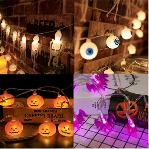 Andere feestelijke feestbenodigdheden 2023 Halloween Pumpkin Ghost Skeletons Bat Led Light String Festival Decoratie voor thuis Outdoor Ornament 220826