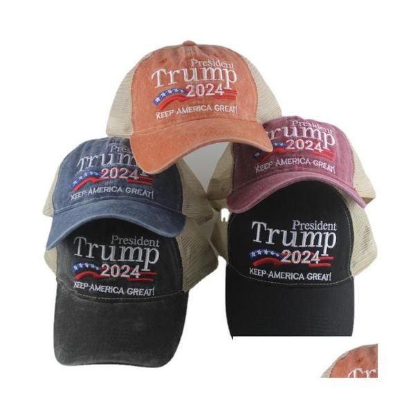 Otros suministros festivos para fiestas 2024 Elección presidencial de Estados Unidos Sombreros de Trump Recuperar gorra Gorras de béisbol Velocidad ajustable Rebote Co Dhoyk